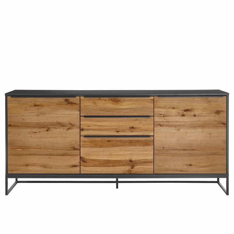 Loftscape Red Living Buffet Barview I – Placage En Chêne – Chêne / Anthracite