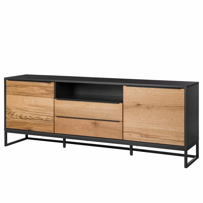 loftscape Red Living Buffet Barview II – Placage en chêne – Chêne / Anthracite