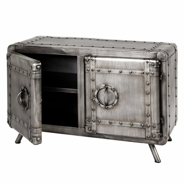 Loftscape Red Living Buffet Bas Brentford – Acier -Gris