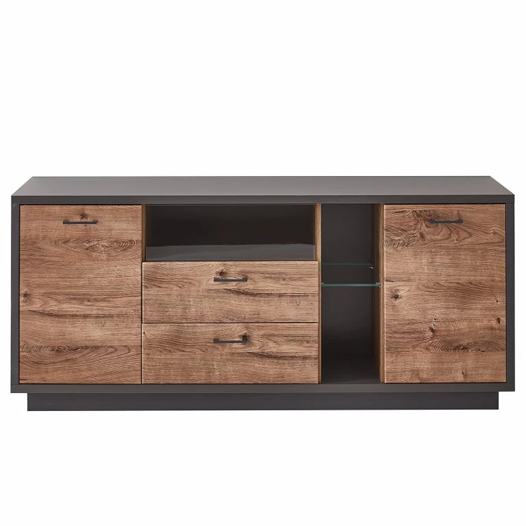 Loftscape Red Living Buffet Batey – Imitation Chêne De Havel / Graphite
