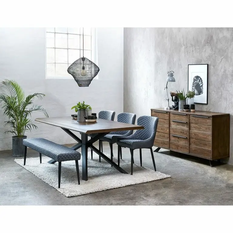 Loftscape Red Living Buffet Berck – Placage En Bois Véritable – Chêne Fumé / Noir