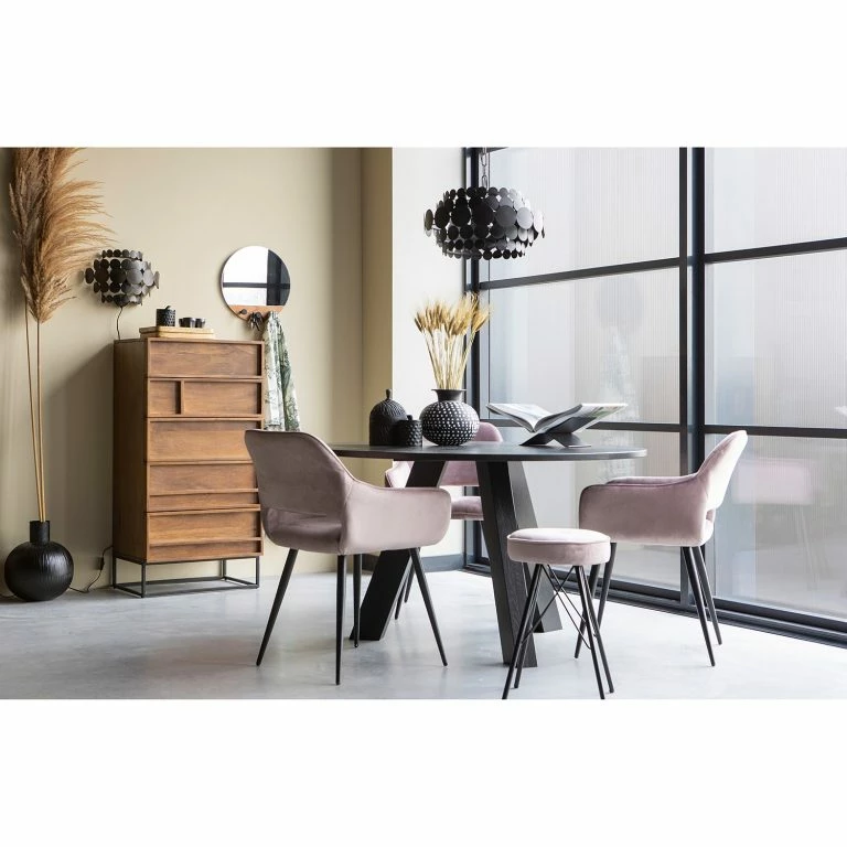 Loftscape Red Living Buffet Borro I – Manguier Massif / Métal – Manguier / Noir