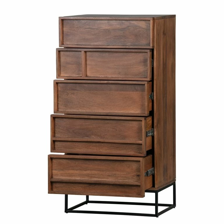 Loftscape Red Living Buffet Borro I – Manguier Massif / Métal – Manguier / Noir