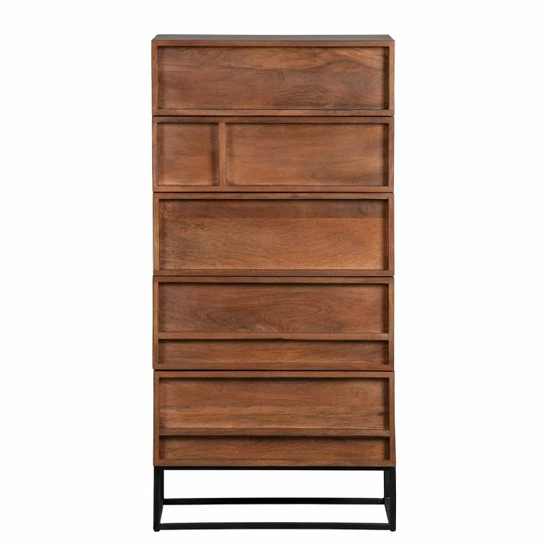 Loftscape Red Living Buffet Borro I – Manguier Massif / Métal – Manguier / Noir