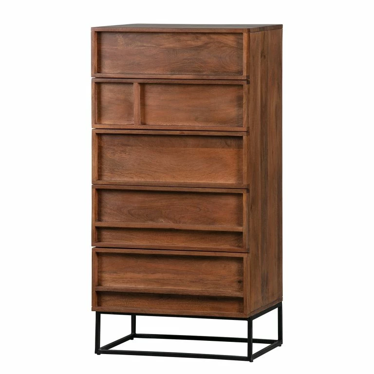 loftscape Red Living Buffet Borro I – Manguier massif / Métal – Manguier / Noir