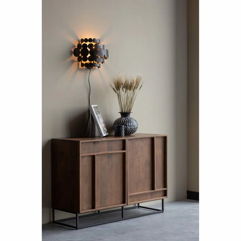 Loftscape Red Living Buffet Borro II – Manguier Massif / Métal – Manguier / Noir