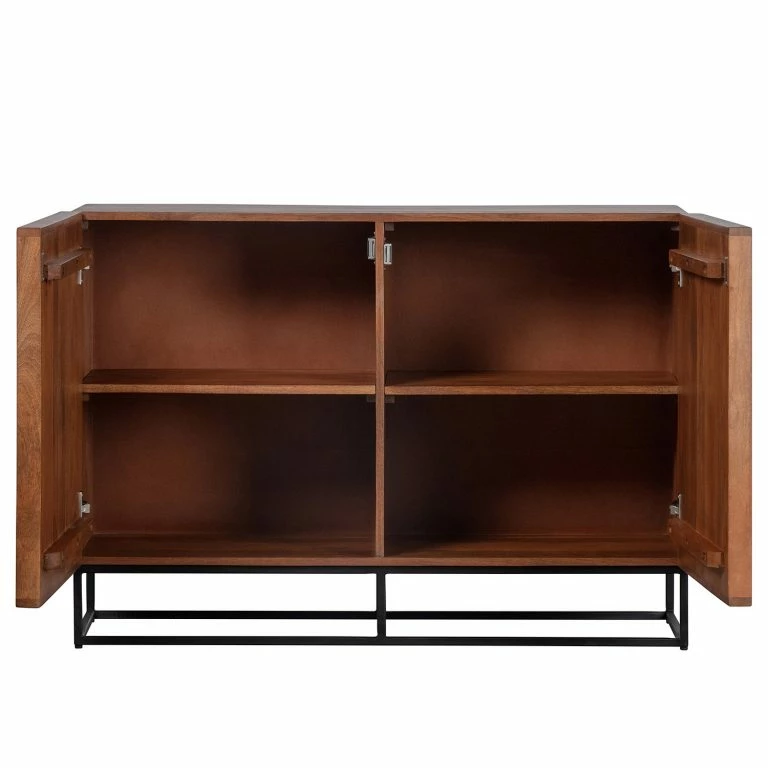 Loftscape Red Living Buffet Borro II – Manguier Massif / Métal – Manguier / Noir