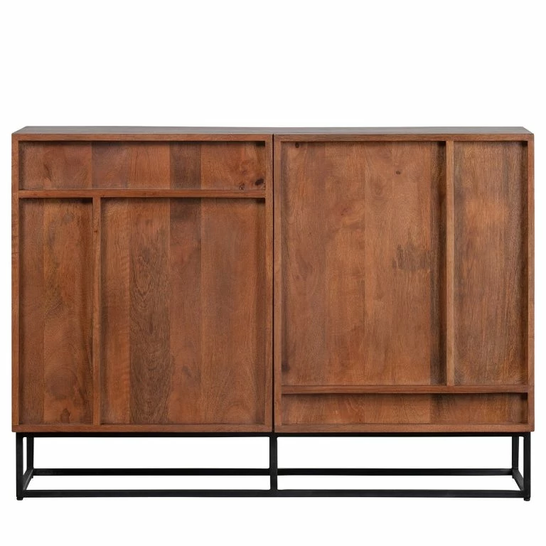 Loftscape Red Living Buffet Borro II – Manguier Massif / Métal – Manguier / Noir