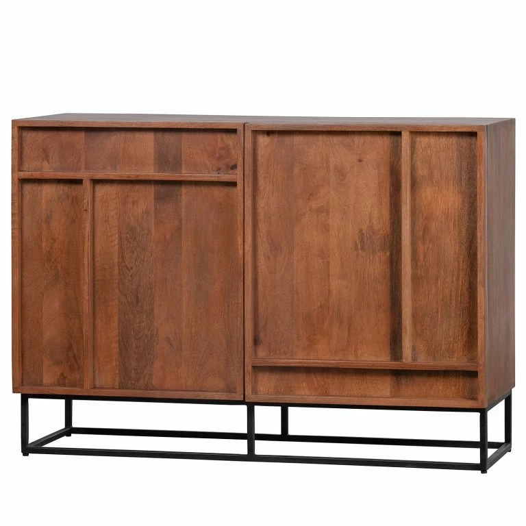 loftscape Red Living Buffet Borro II – Manguier massif / Métal – Manguier / Noir