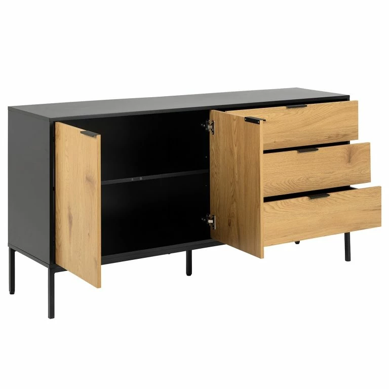 Loftscape Red Living Buffet Coogee III – Imitation Chêne / Noir