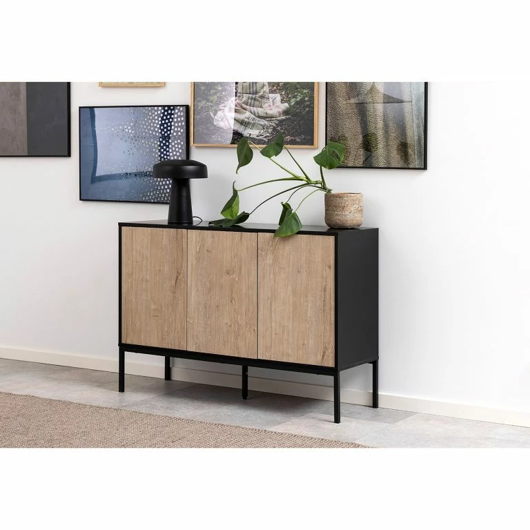 Loftscape Red Living Buffet Coogee – Imitation Chêne Sauvage / Noir