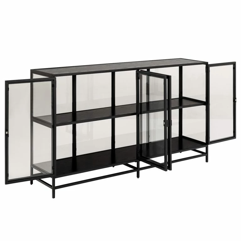 Loftscape Red Living Buffet Coogee IV – Verre / Métal – Noir