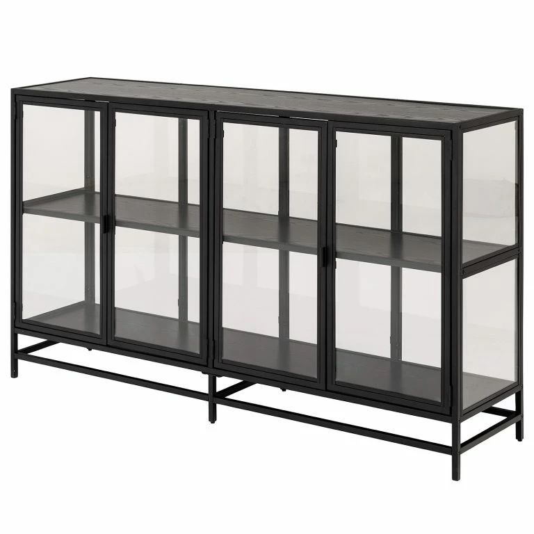 loftscape Red Living Buffet Coogee IV – Verre / Métal – Noir