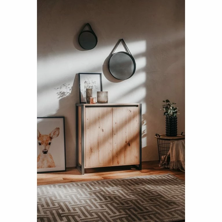 Loftscape Red Living Buffet Denville I – Imitation Chêne Artisan / Anthracite