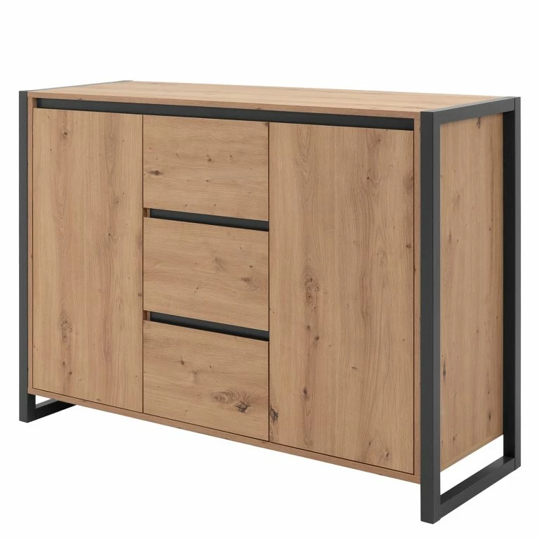 loftscape Red Living Buffet Denville II – Imitation chêne artisan / Anthracite