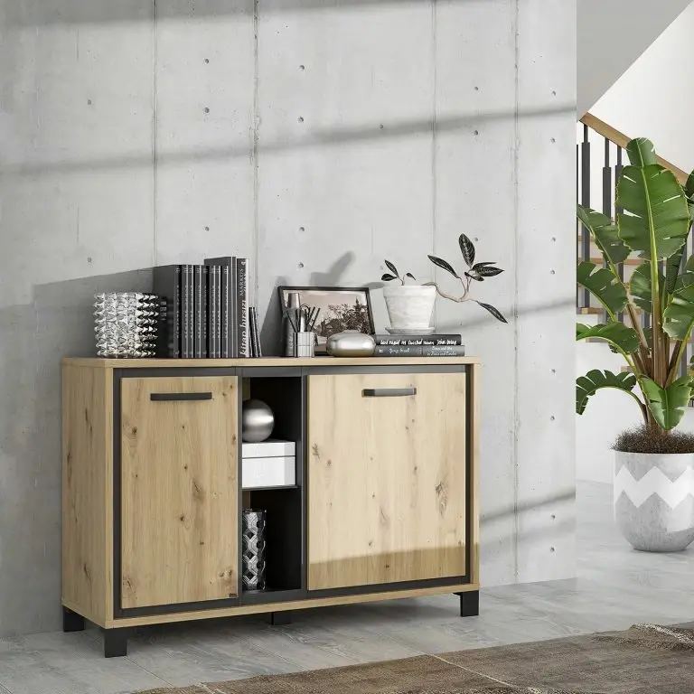 Loftscape Red Living Buffet Egan IV – Imitation Chêne Artisan / Imitation Chêne Noir