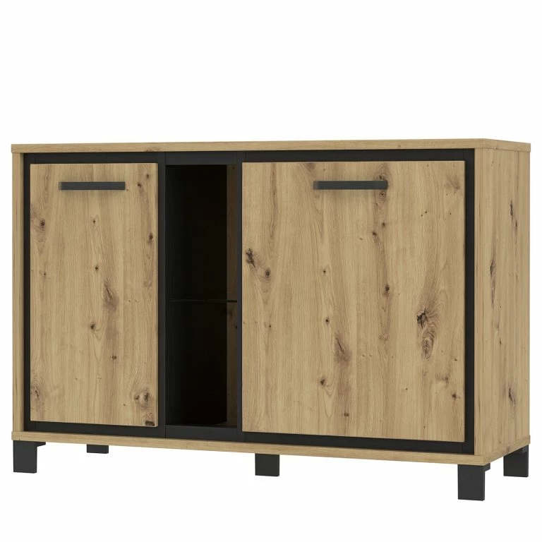 loftscape Red Living Buffet Egan IV – Imitation chêne artisan / Imitation chêne noir