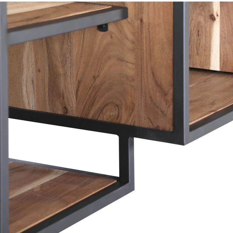 Loftscape Red Living Buffet Fyfield – Acacia Massif / Métal – Acacia / Gris