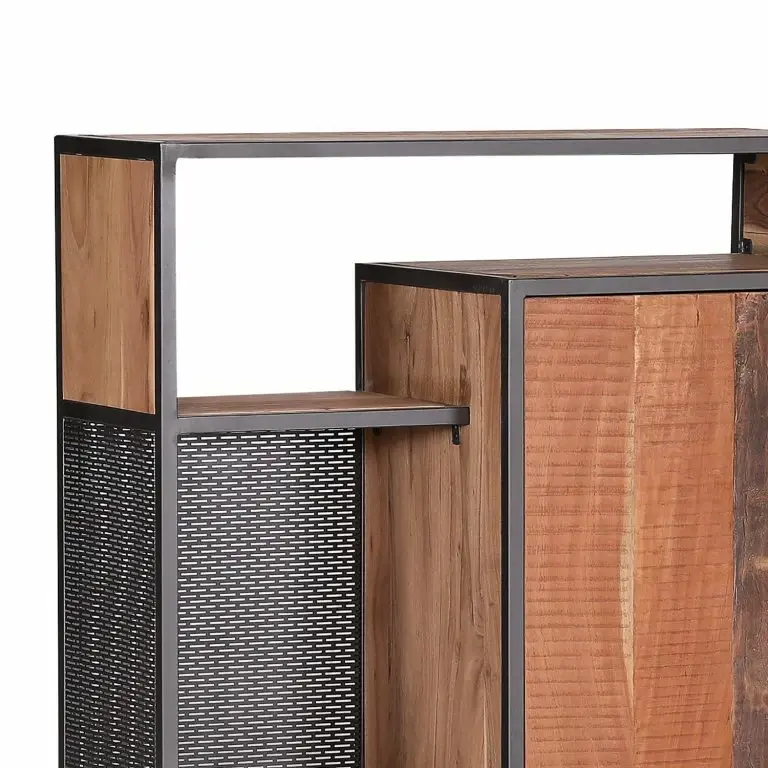 Loftscape Red Living Buffet Fyfield – Acacia Massif / Métal – Acacia / Gris