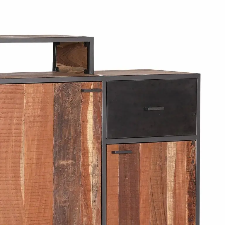 Loftscape Red Living Buffet Fyfield – Acacia Massif / Métal – Acacia / Gris