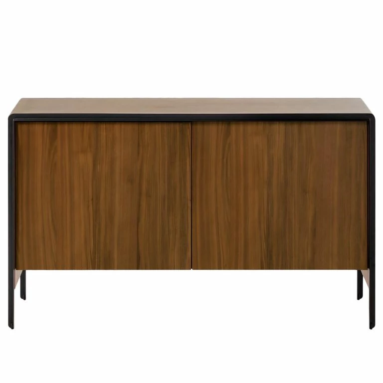 Loftscape Red Living Buffet Juuka – Placage En Bois Véritable – Noyer / Noir