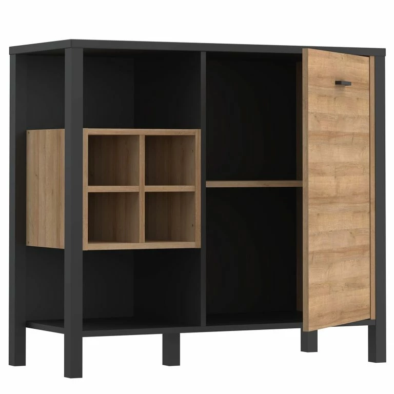 Loftscape Red Living Buffet Kasala II – Imitation Chêne Riviera / Noir