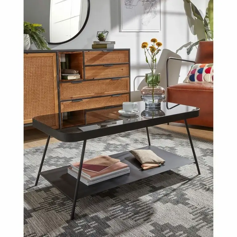 Loftscape Red Living Buffet Kisumu – Cannage / Fer – Marron / Noir