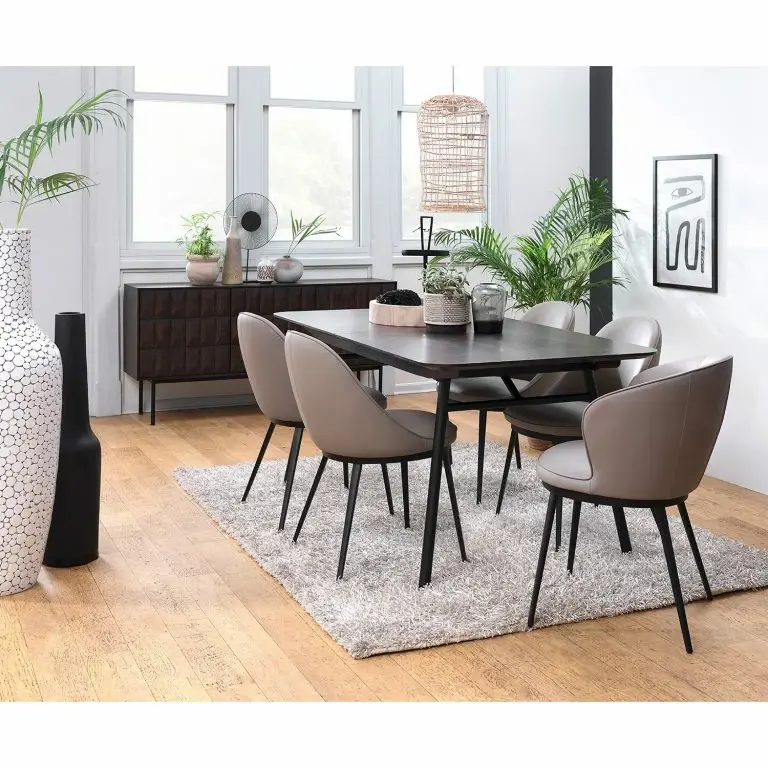 Loftscape Red Living Buffet Limes – Chêne Massif / Métal – Chêne Foncé / Noir