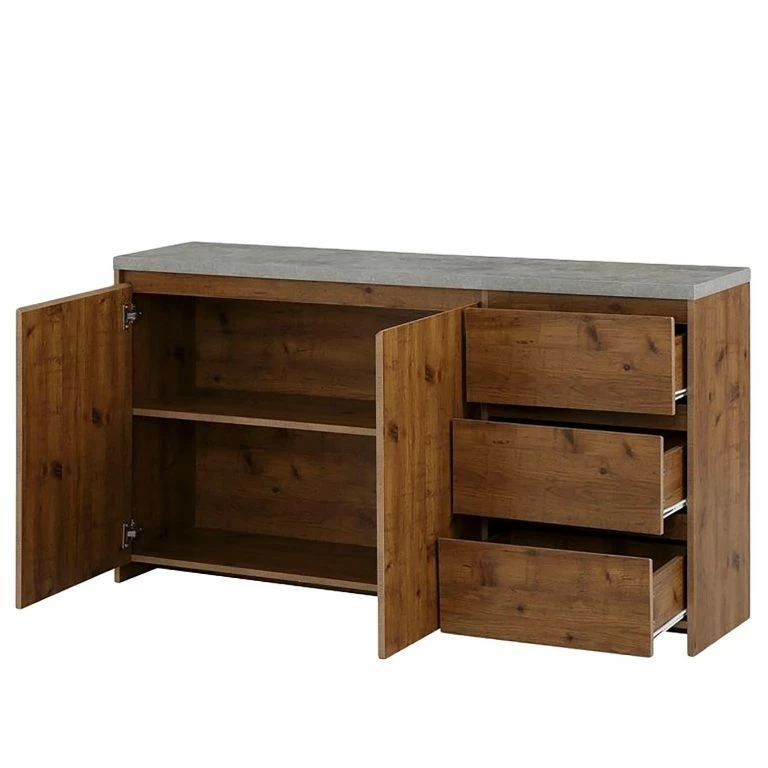 Loftscape Red Living Buffet Routot – Marron / Imitation Béton