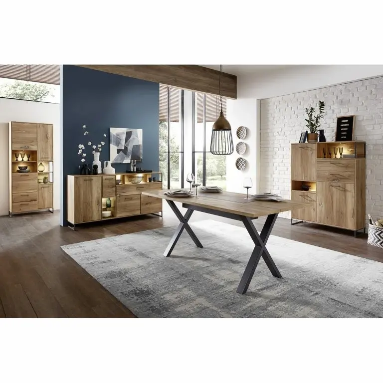 Loftscape Red Living Buffet Sligo – Imitation Chêne Rustique Argenté / Graphite