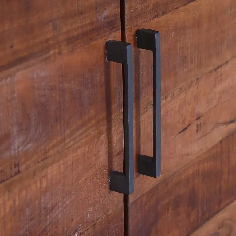 Loftscape Red Living Buffet Thiery II – Manguier Massif / Métal – Manguier Marron / Anthracite