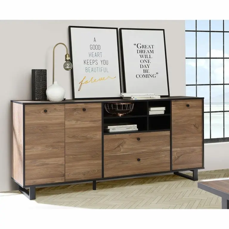 Loftscape Red Living Buffet Trylith I – Imitation Chêne Rustique / Noir