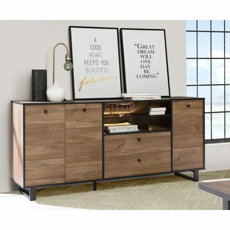 Loftscape Red Living Buffet Trylith I – Imitation Chêne Rustique / Noir