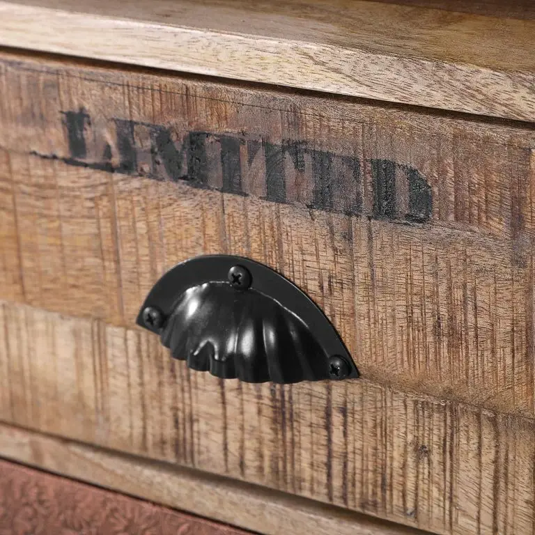 Loftscape Red Living Buffet Vallentuna – Manguier Massif / Métal – Manguier / Noir