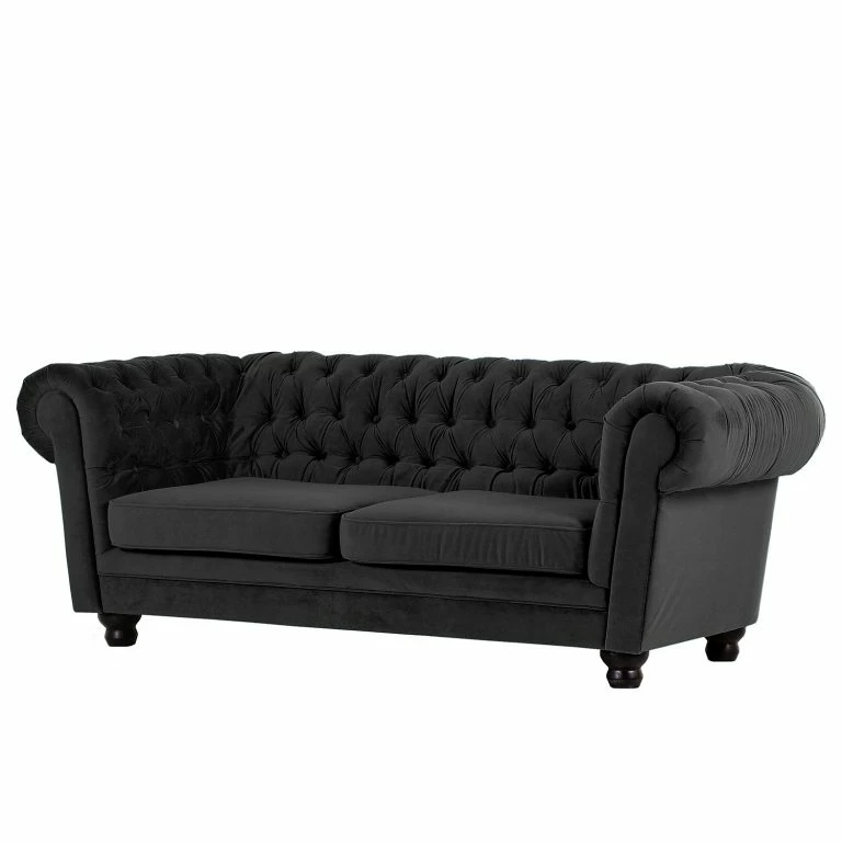 loftscape Red Living Canapé Baille (2 places) – Velours – Noir