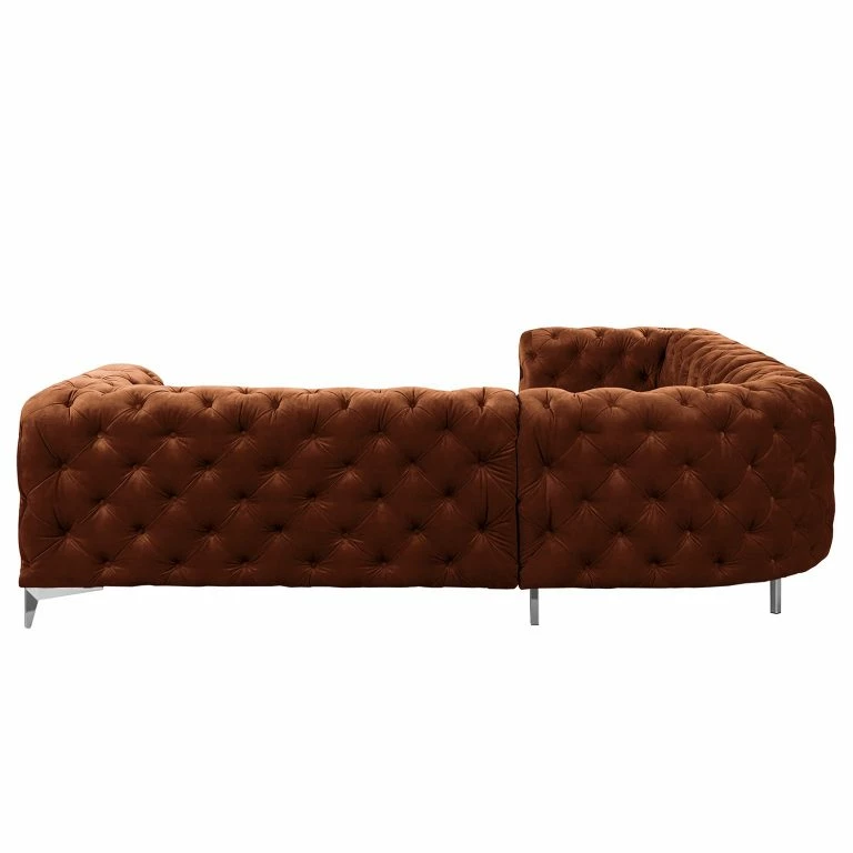 Loftscape Red Living Canapé D’angle Merlin I – Velours Tomi: Marron – Isocèles