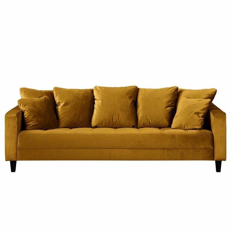 Loftscape Red Living Canapé Elnora (3 Places) – Velours – Jaune Moutarde