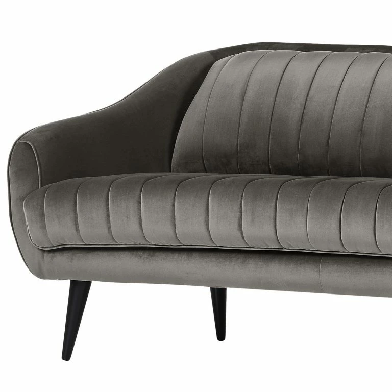 Loftscape Red Living Canapé Margon (2 Places) – Velours – Gris – Noir