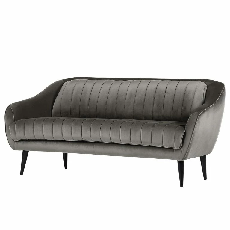 loftscape Red Living Canapé Margon (2 places) – Velours – Gris – Noir