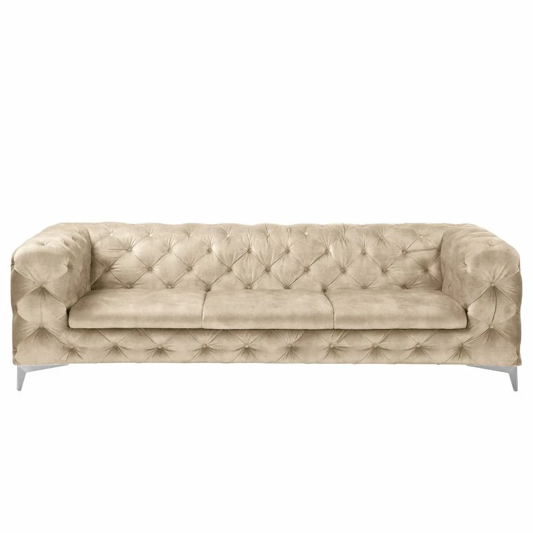 Loftscape Red Living Canapé Merlin (3 Places) – Velours Tomi: Créme