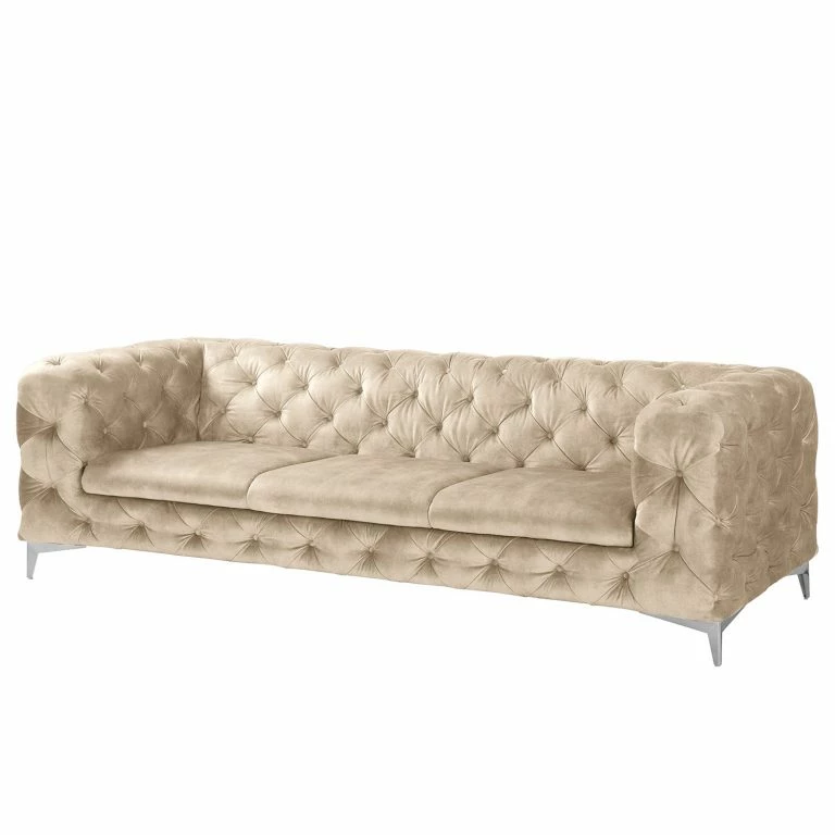 loftscape Red Living Canapé Merlin (3 places) – Velours Tomi: Créme