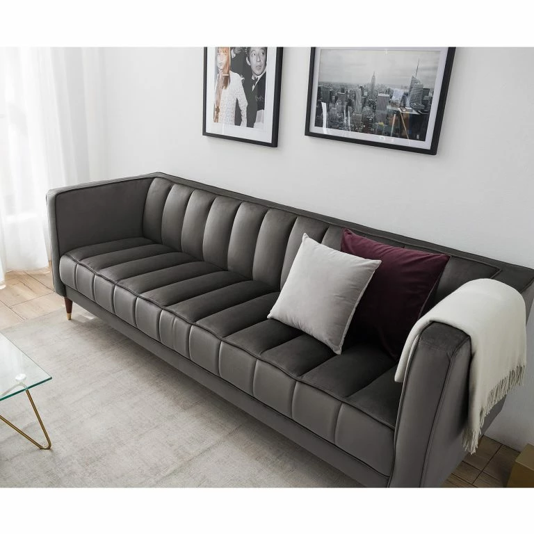 Loftscape Red Living Canapé Suzy (2-3 Places) – Velours Ravi: Gris