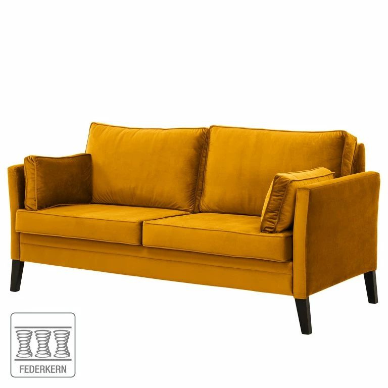 Loftscape Red Living Canapé Voiron I (2-3 Places) – Velours Ravi: Jaune Moutarde