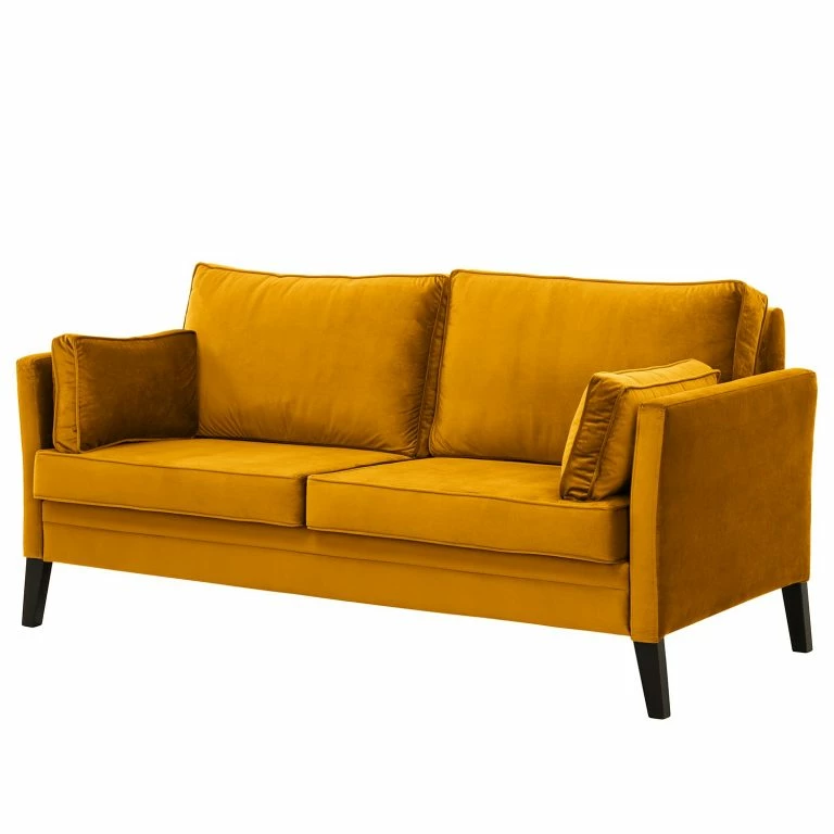 loftscape Red Living Canapé Voiron I (2-3 places) – Velours Ravi: Jaune moutarde