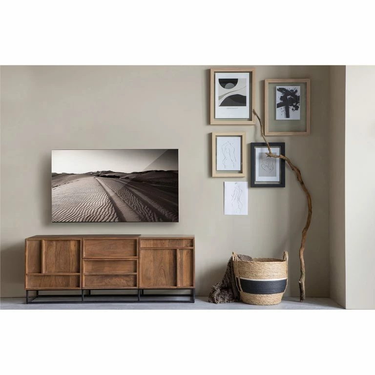 Loftscape Red Living Commode Borro I – Manguier Massif / Métal – Manguier / Noir