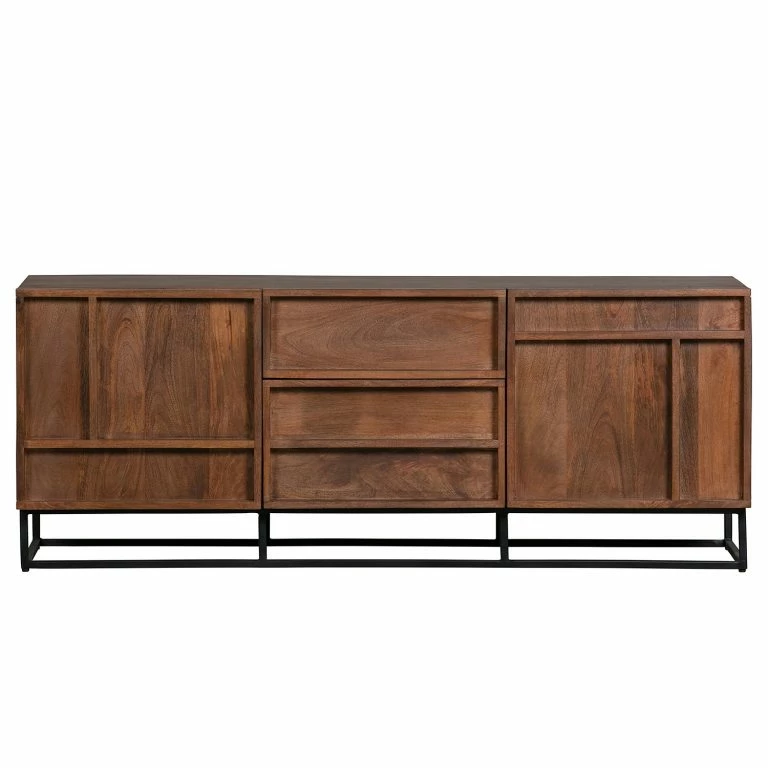 Loftscape Red Living Commode Borro I – Manguier Massif / Métal – Manguier / Noir