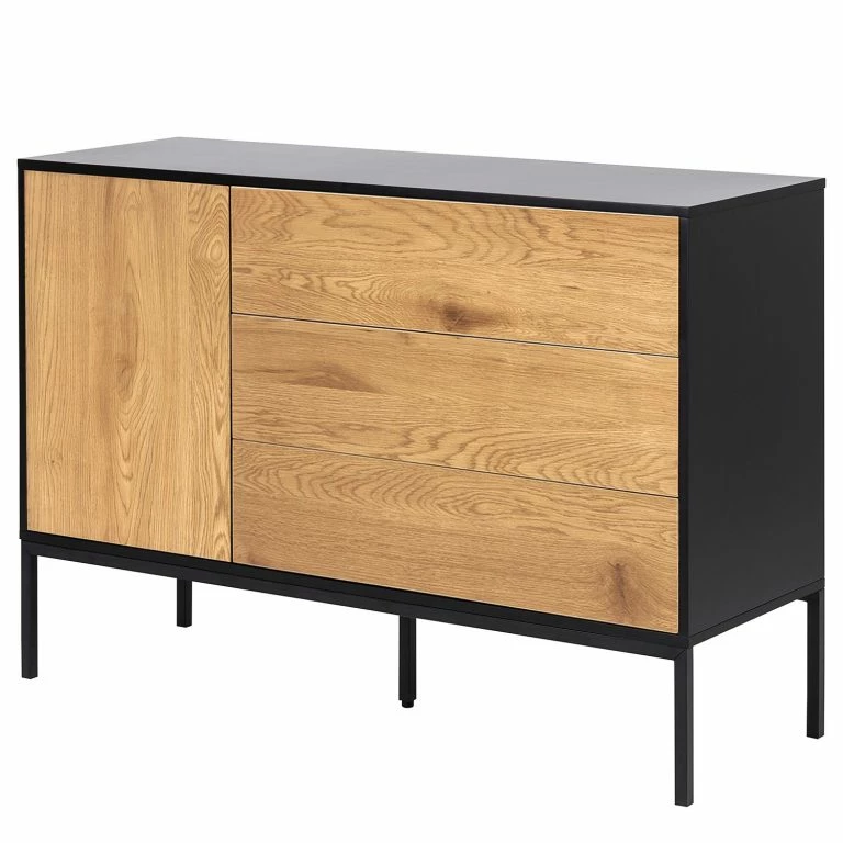 loftscape Red Living Commode Coogee II – Imitation chêne sauvage / Noir