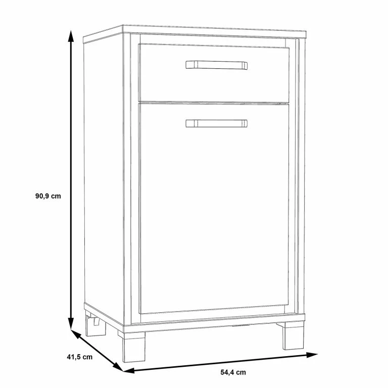 Loftscape Red Living Commode Egan III – Imitation Chêne Artisan / Imitation Chêne Noir