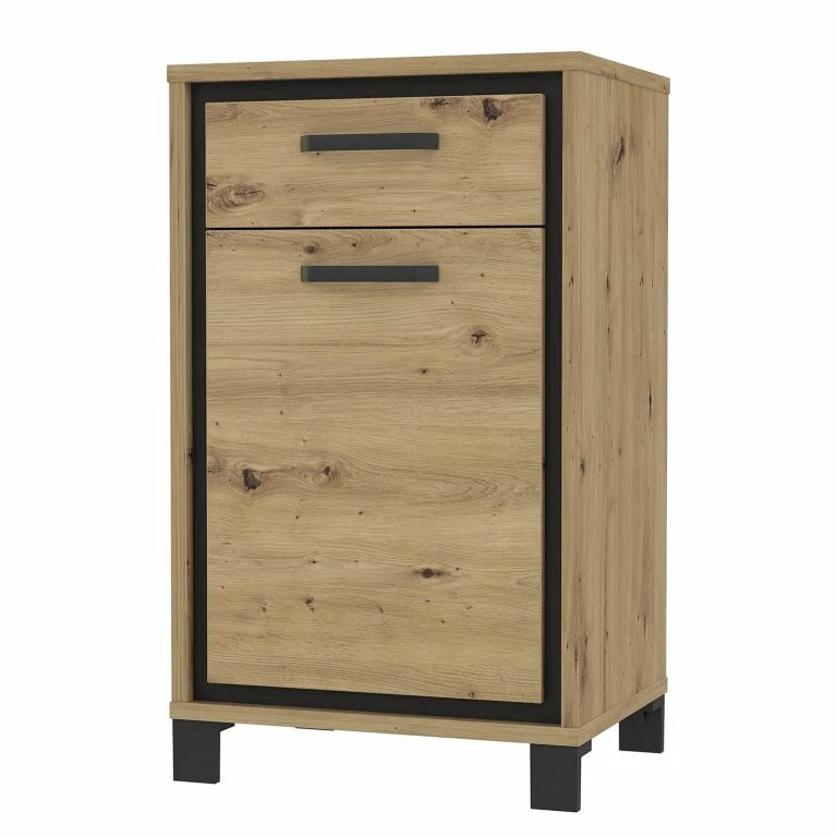 loftscape Red Living Commode Egan III – Imitation chêne artisan / Imitation chêne noir