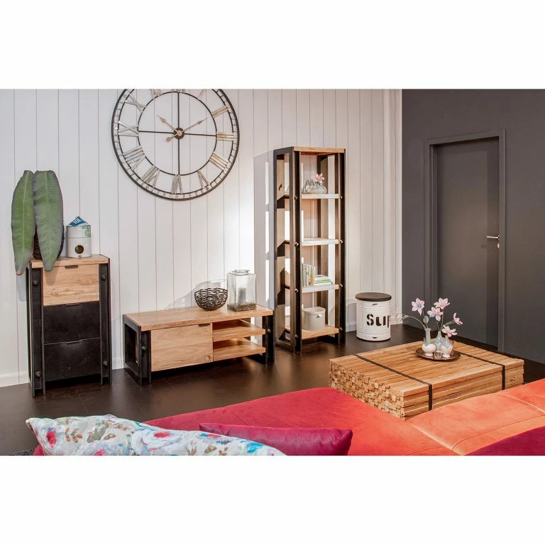 Loftscape Red Living Commode Galvan – Acacia Massif – Acacia / Noir